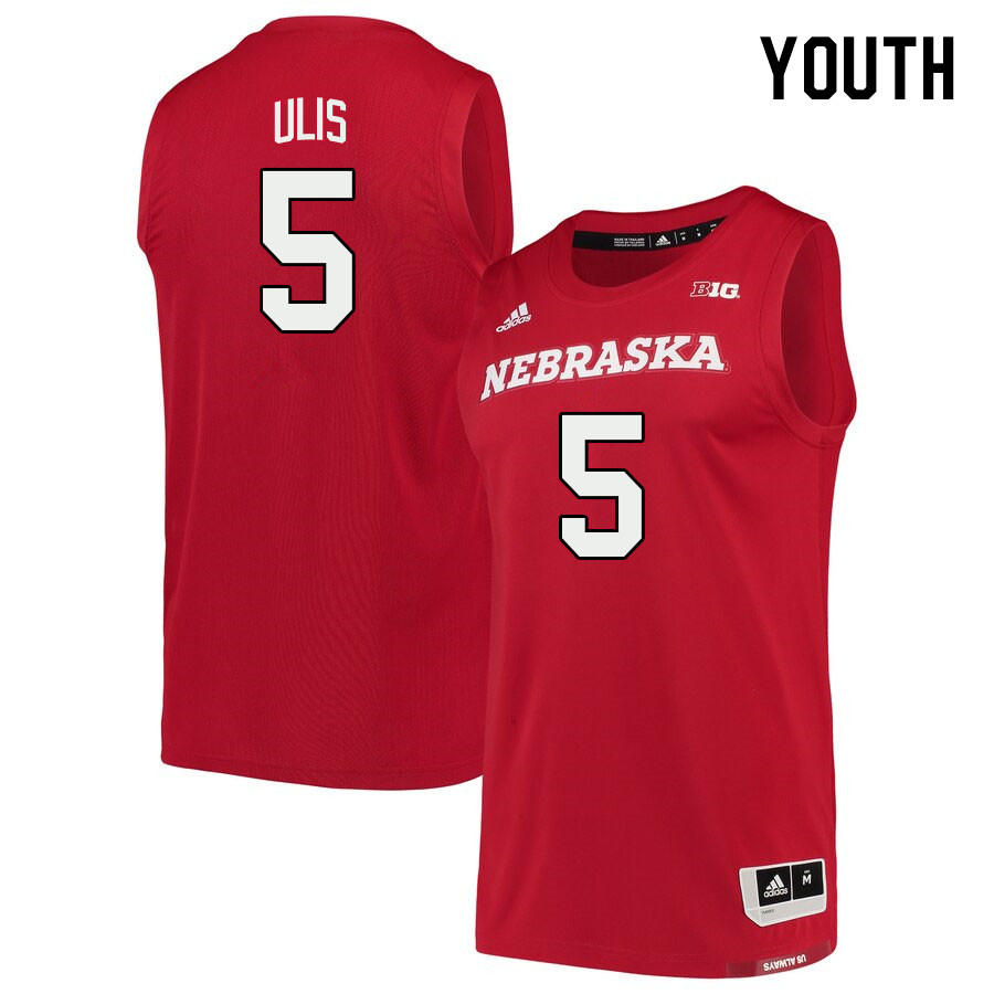 Youth #5 Ahron Ulis Nebraska Cornhuskers College Basketball Jerseys Stitched Sale-Scarlet